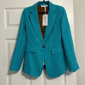 KAOs Turquoise w/ Brown Stripe Blazer NWTs
